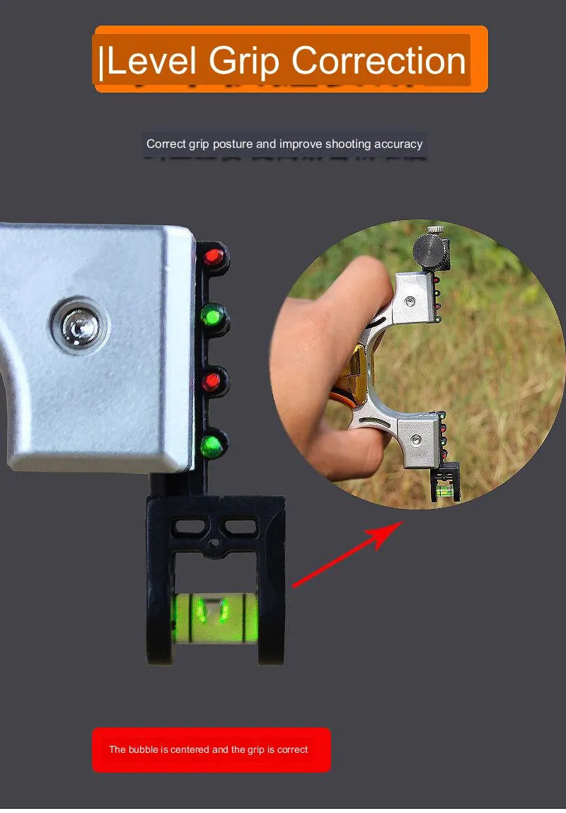 Laser Aiming Slingshot Set Resin Outdoor Hunting Catapult with Flat Rubber Band Outdoor High Precision Shooting Accessories Tool