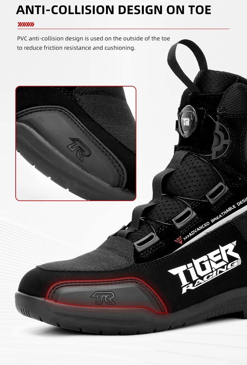 TR Motorcycle Shoes Men Motorcycle Boots Breathable Riding Boots Four Seasons Women Waterproof Moto Racing Shoes Cross-country