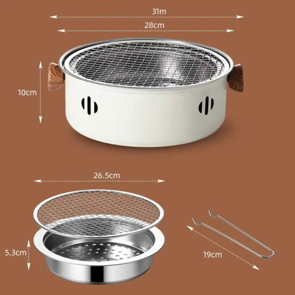 New Stainless Steel Barbecue Grill Multifunction Beige Green Black BBQ Stove Non-stick Barbecue Stove Barbecue Supplies