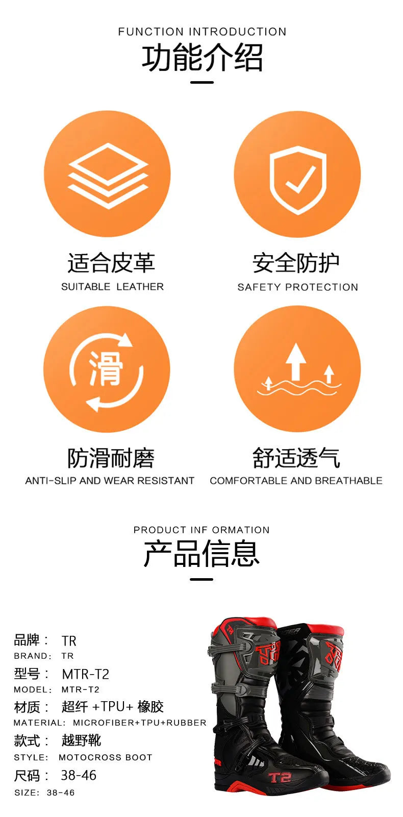 Motocross Enduro Professional Racing Boots Motorcycle Off-road Bottas Motorboat Shoes ATV MTB Motorcycle Long Racing Boots