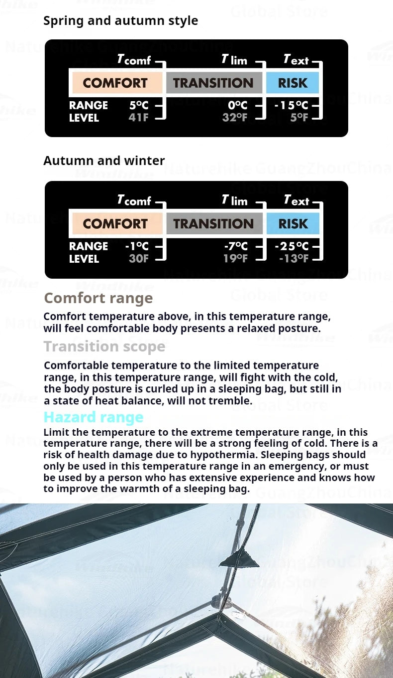 Naturehike BLACKDOG Envelope Sleeping Bag Double Spring Autumn Quilt 210T Camping Ultralight Outdoor Travel Adult Sleeping Bag