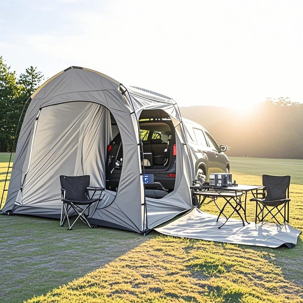 Easy Setup SUV Car Camping Tent - 4-Season Waterproof Tailgate Tent with Floor, 2-4 Person Large Space for Outdoor Adventures