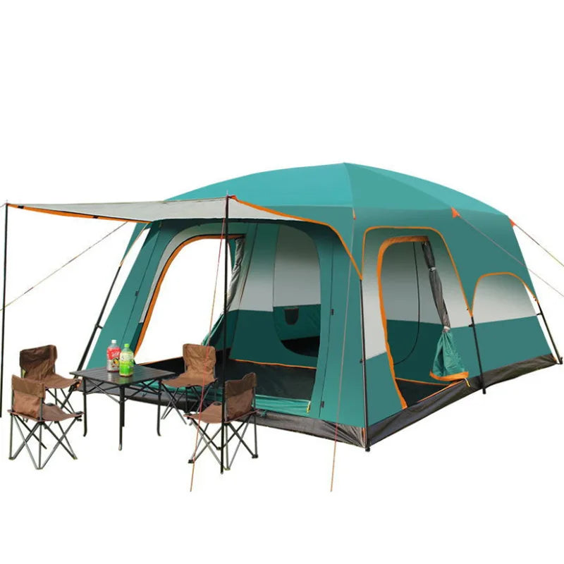 Outdoor Camping Tent Portable Rainproof Mosquito Proof Double Layer Tent 3-5 People One Bedroom One Hall Small Size Tent