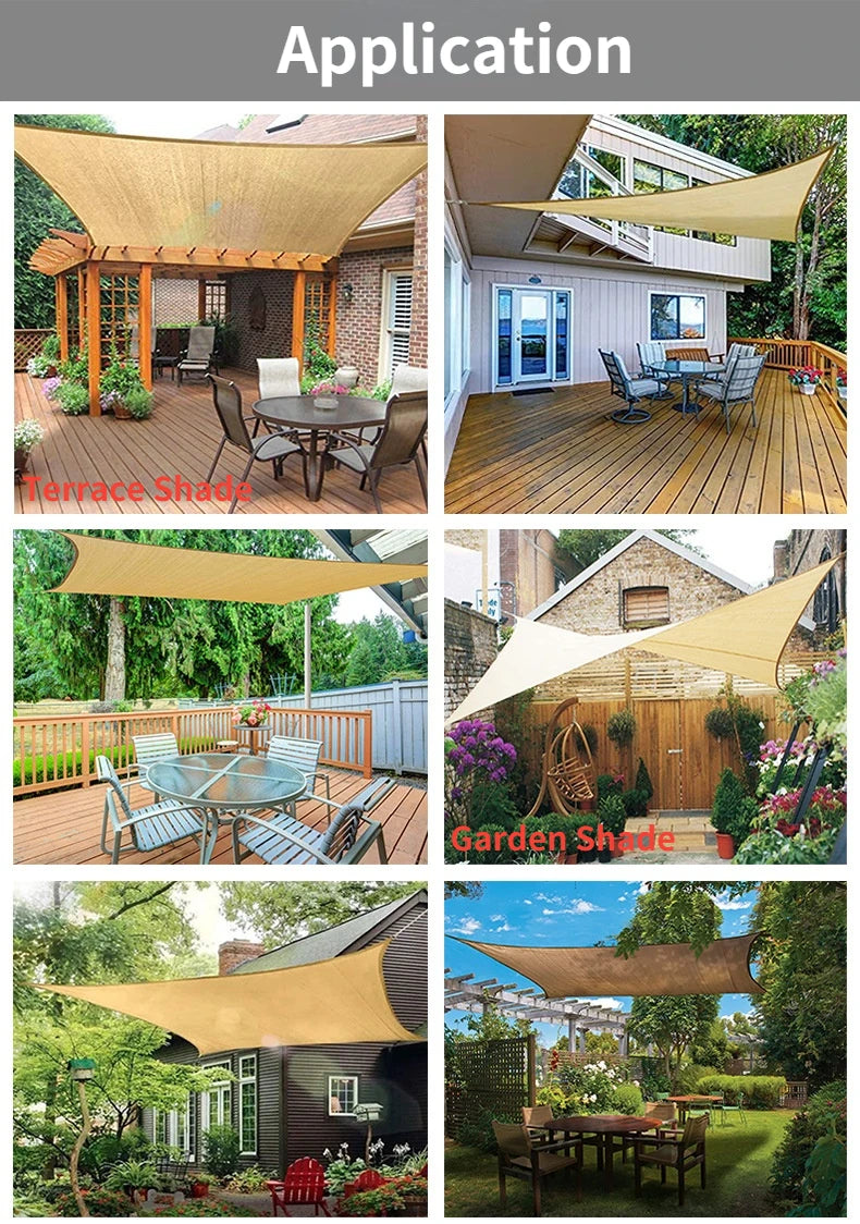 3x5m 3x6m 4x5m outdoor waterproof and UV shade sail 300D Oxford cloth shade canvas garden terrace canopy camping sun shelter