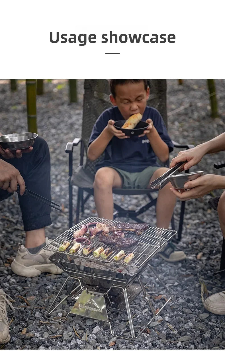 Steel foldable portable barbecue grill MT-3 MT-2 outdoor camping picnic set camping barbecue grill fire pit firewood stove