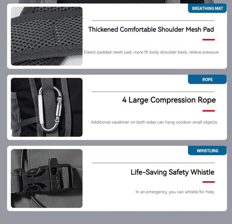 Ultra-light Folding Camping Hiking Backpack Professional Water Repellent Travel Duffle Bags Mountaineering Double Shoulder Bag