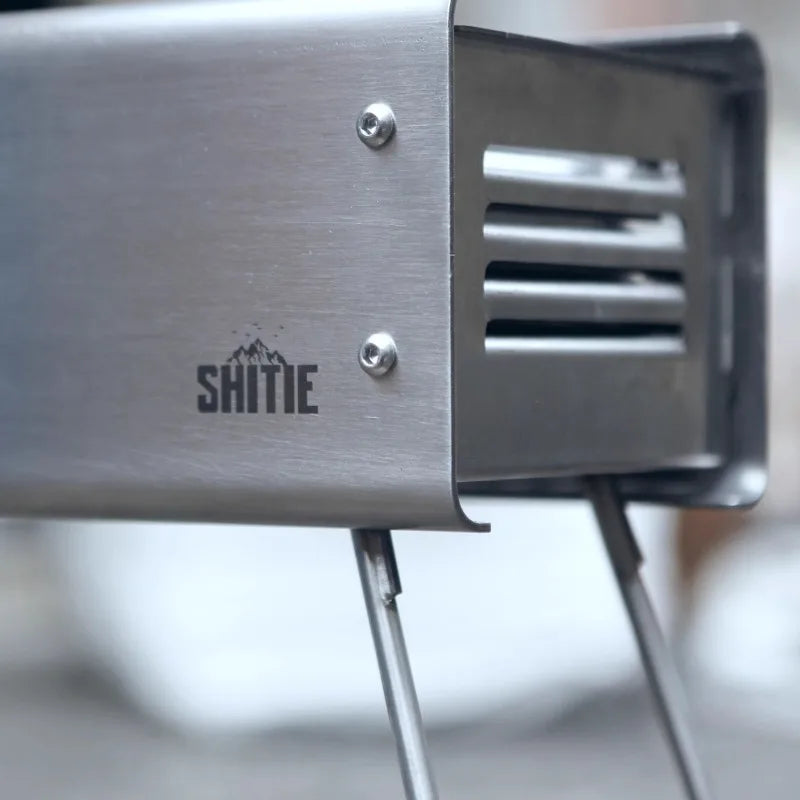 Outdoor Folding Camping Furnace Portable Stainless Steel Household Barbecue Stove Stable Thickened Charcoal Rack Outdoor Stoves