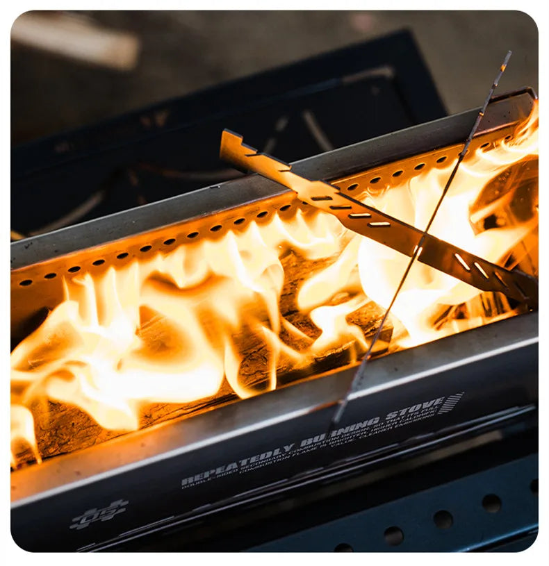 Outdoor Camping Second Burner Stove ShineTrip Thickened Stainless Steel Multifunctional Collapsible Portable IGT Half Unit Grill