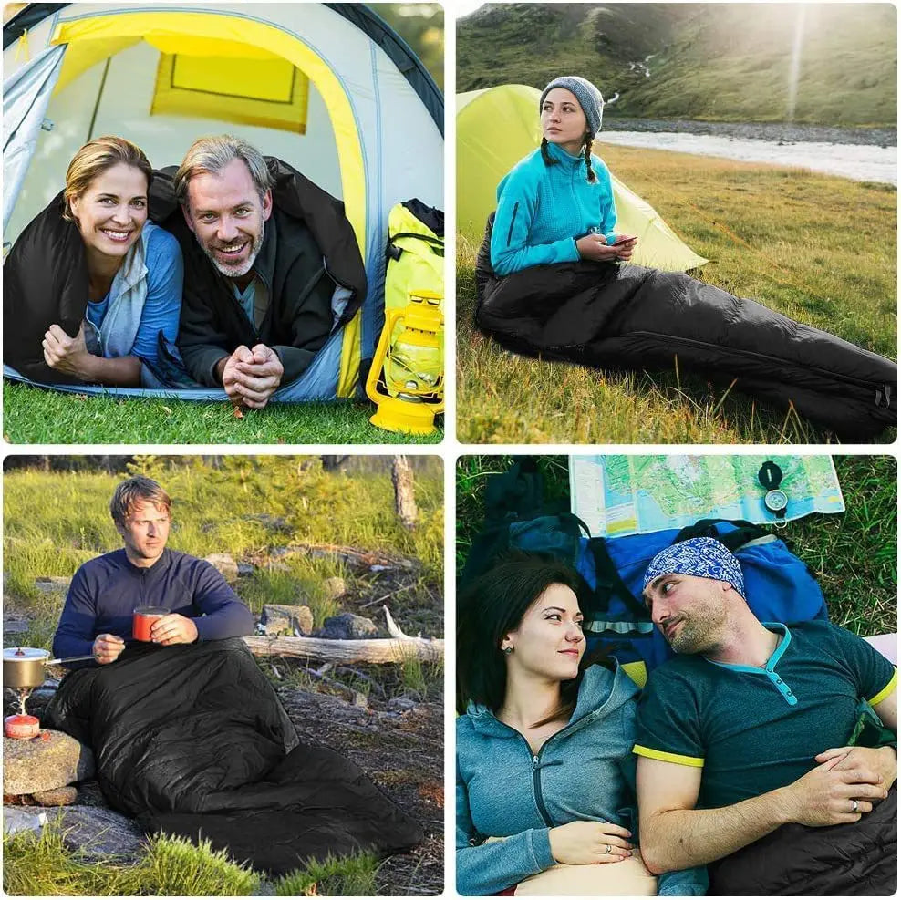 Outdoor camping can be split and spliced waterproof double couple thickened sleeping bag with pillow envelope type