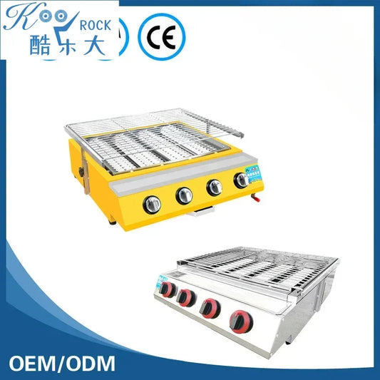 Commercial Outdoor BBQ Grill for Night Market with Smokeless Gas Burner