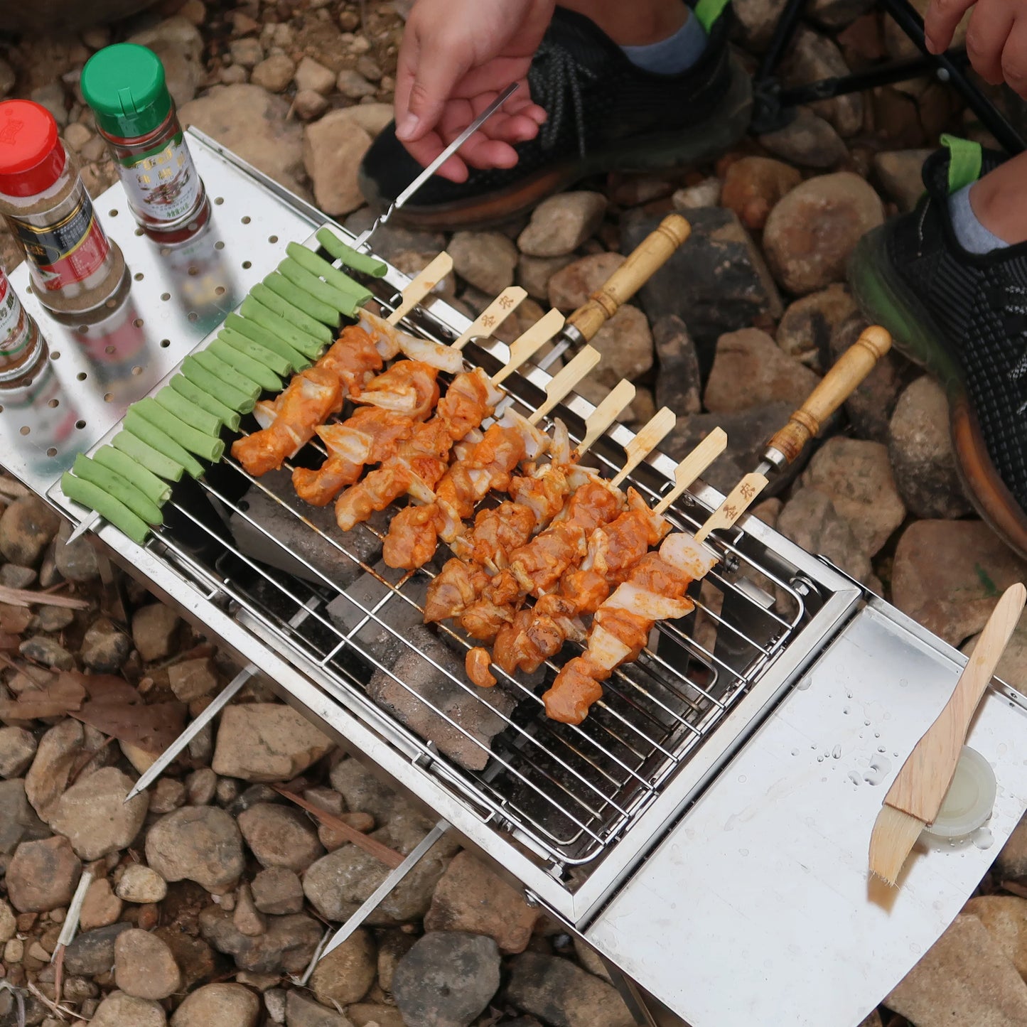 Wholesale Commercial Grills BBQ Outdoor Camping Portable Stainless Steel Charcoal Barbecue Grill