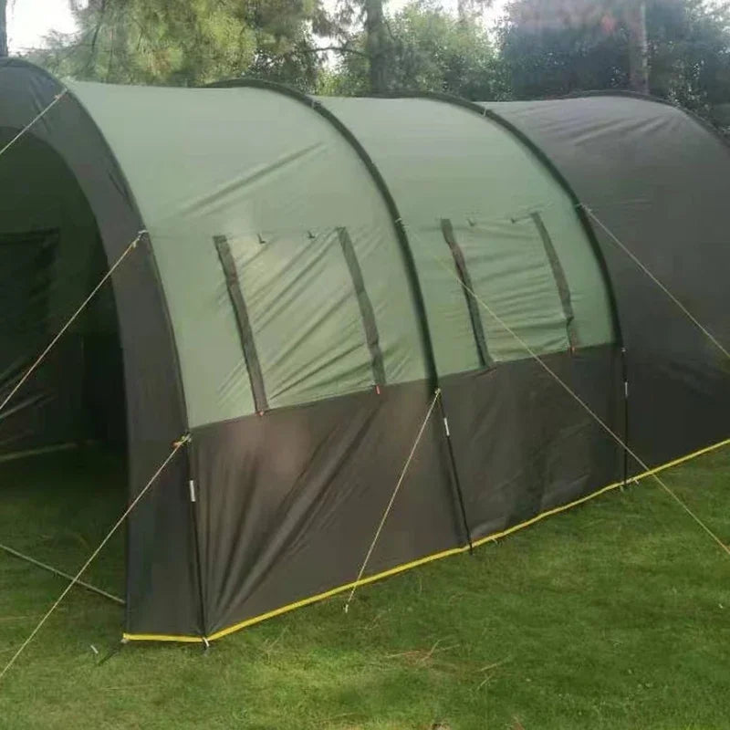 New Exercise BBQ Camping Large Tunnel Tent One Room Two Living Rooms Rainproof Ten People Outdoor Equipment Camping Supplies