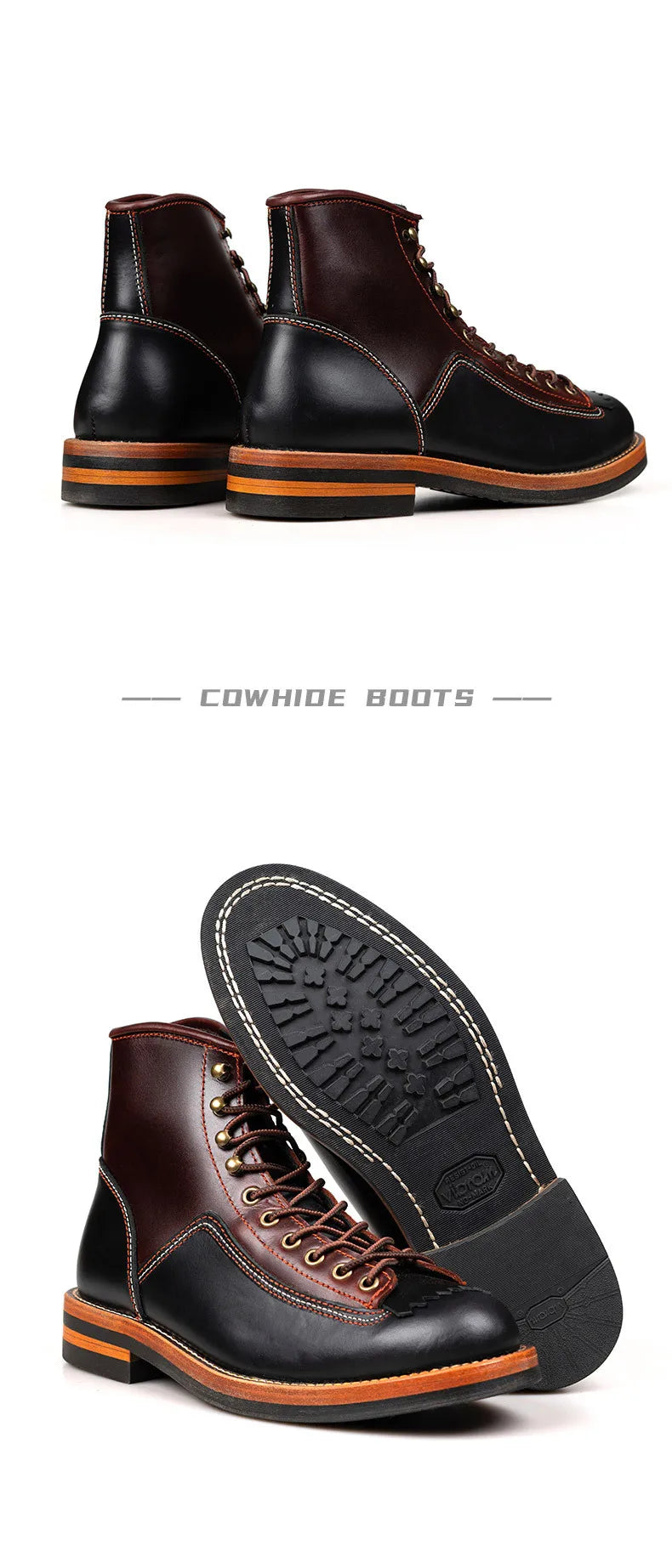 Motorcycle Boots Genuine Leather Motorbike Boots Ankle Casual Sneakers High Top Trekking Shoes Thick Soled Motorcycle Equipment