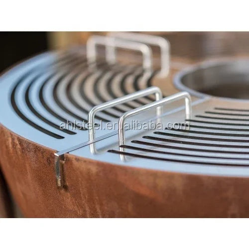 Large Wood Fired Barbecue Charcoal Stainless Cooking Plate BBQ Grill Steel Round Fire Pit Bowl