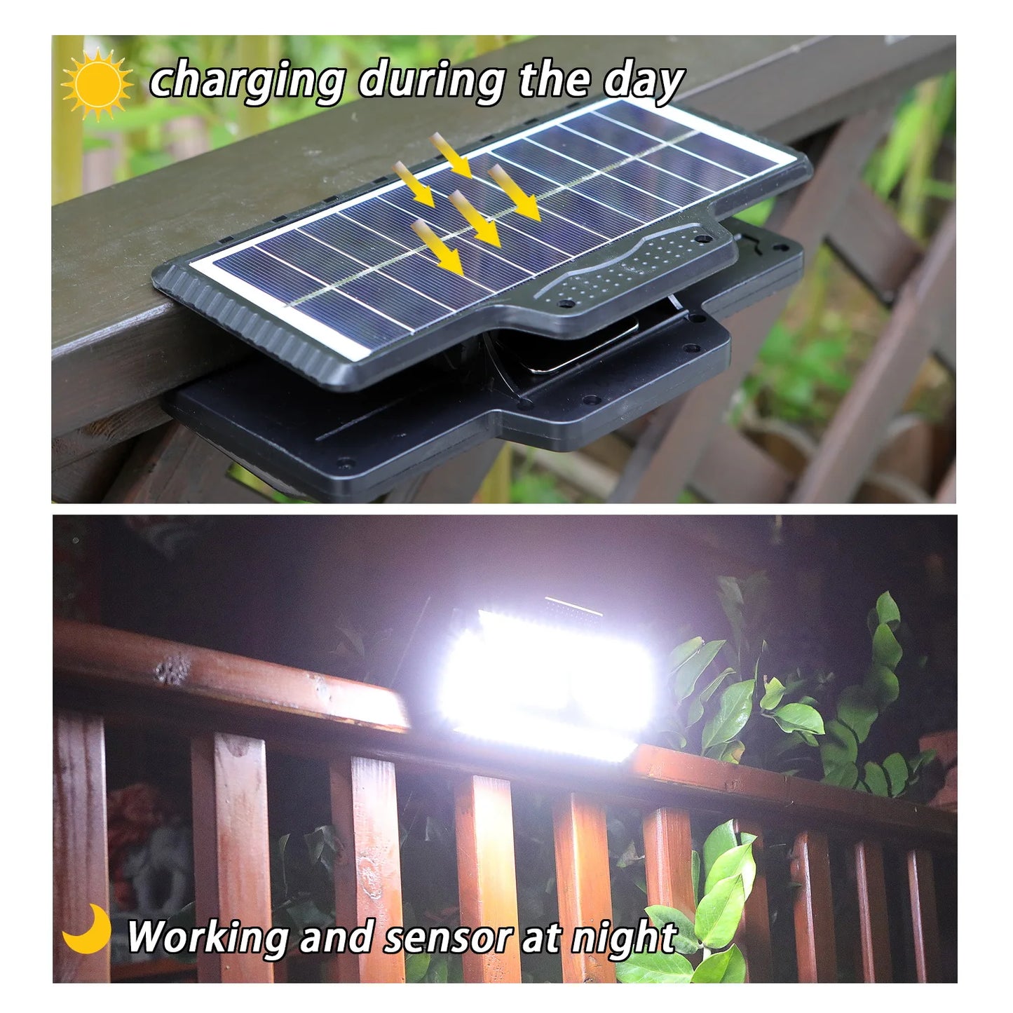 3600mAh Solar Outdoor Wall Yard Camp 208pieces LED Lamp Beads, Solar Sensor Lamp for Outdoor