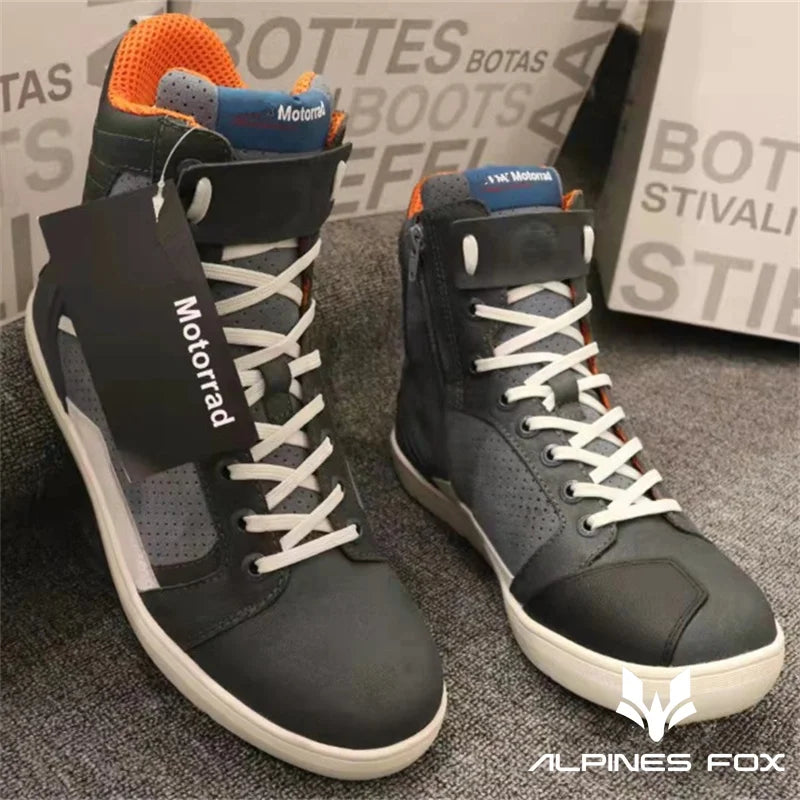 Men's Motorcycle Shoes Four Seasons Motorbike Gear Shift Breatheable Anti-fall Rider Road Racing Casual Shoes for Motorrad Boots