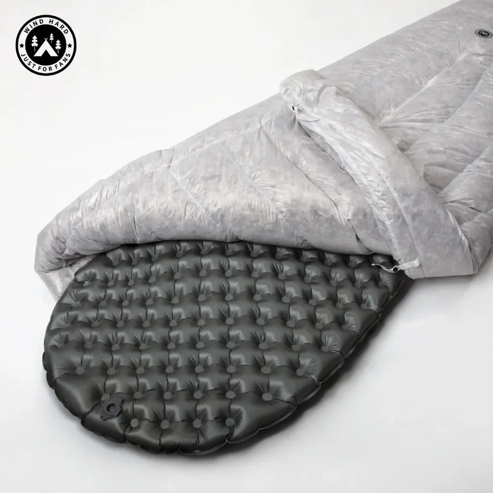 AEGISMAX Wind Hard Tiny Goose Down Sleeping Bag, Ultralight Wearable Quilt for Outdoor Camping, Hiking, Backpacking, Gray,800FP