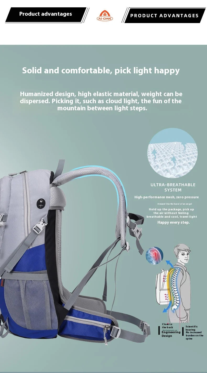 30L Outdoor Backpack Hiking Bag Multi functional Anti splash Mesh Frame Backpack for Tourism Ultra Light Travel Backpack