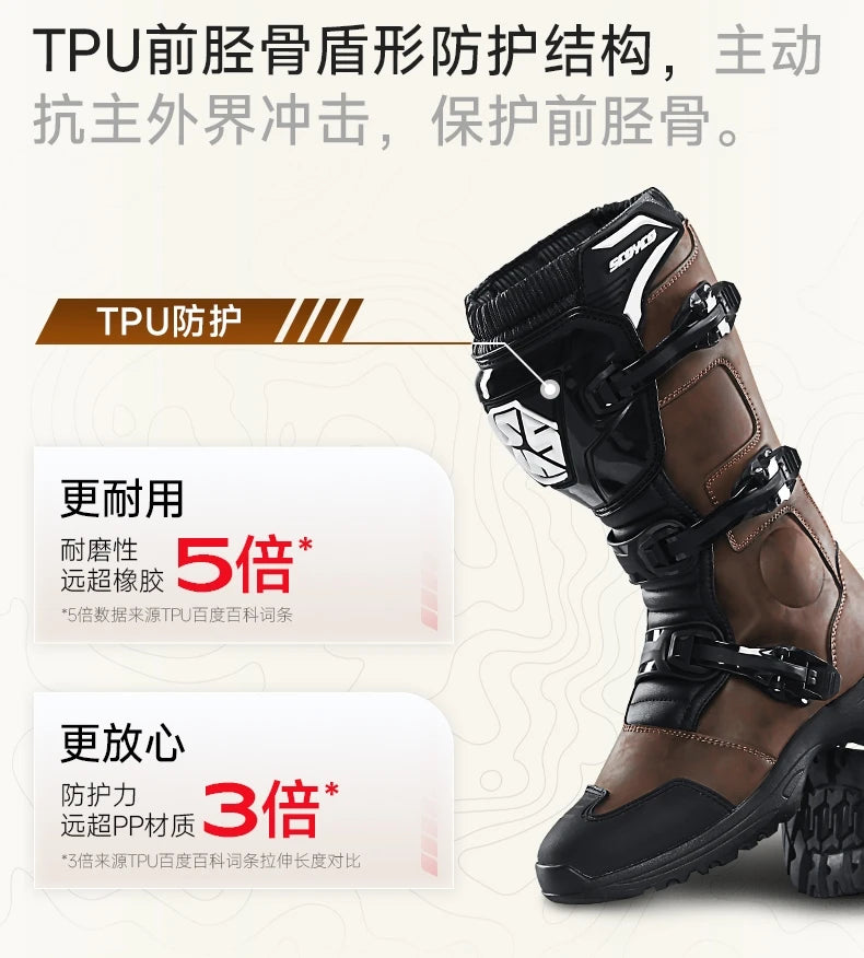Motocross Boots Professional Protective Motorcycle Boot High-top Non-slip Racing Off-road Shoes Windproof Waterproof All Seasons