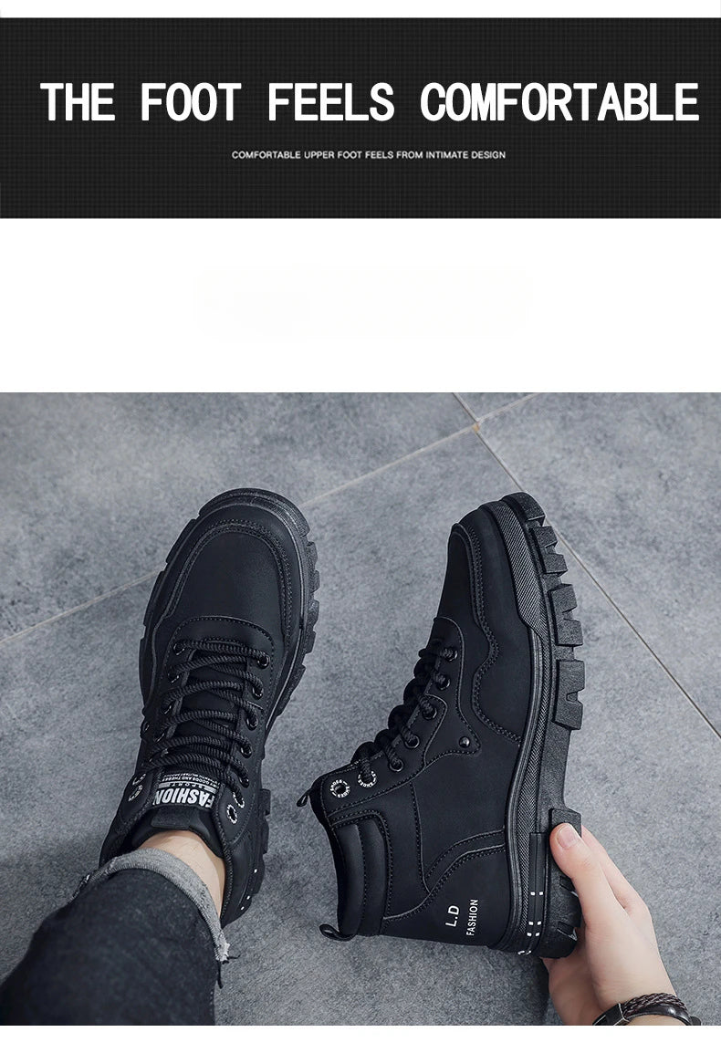 2025 Men's Casual Shoes Non-slip Wear-resistant High-top Sneakers Outdoor Comfortable Platform Hiking Shoes Designer Men's Shoes