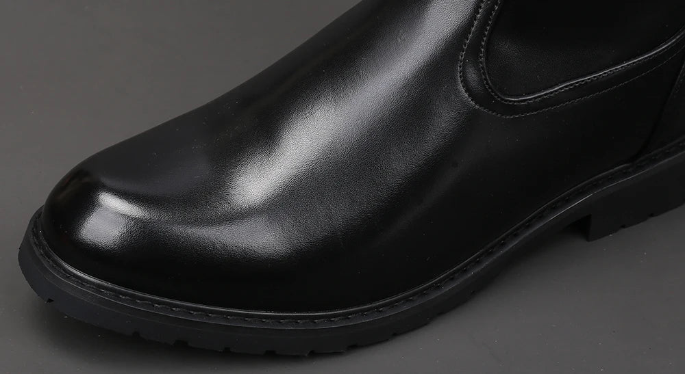 mens casual cosplay performance show high motorcycle boots genuine leather shoes cowboy autumn winter boot long knight botas man