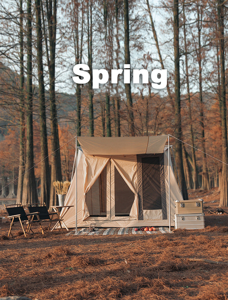 Cotton Picnic Tent for 4 Person, Outdoor Camping, TC, One Bedroom, Luxury, Foldable, Custom Tent, Oxford, Spring