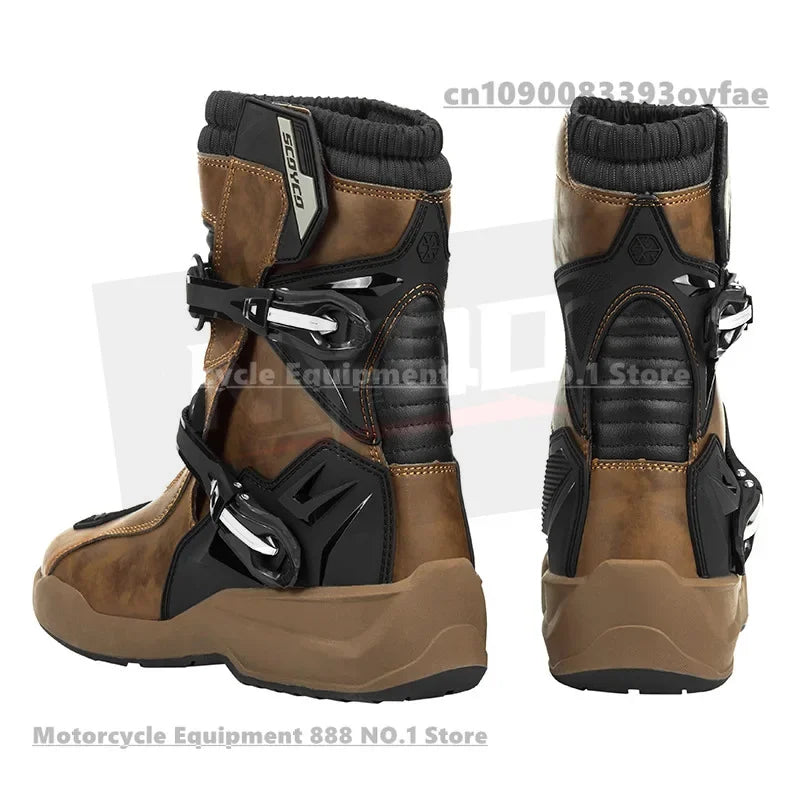 SCOYCO Motorcycle Anti-fall Riding Shoes Anti-slip Wear-resistant Waterproof Boots Protective Motorcycle Off-road Equipment Men