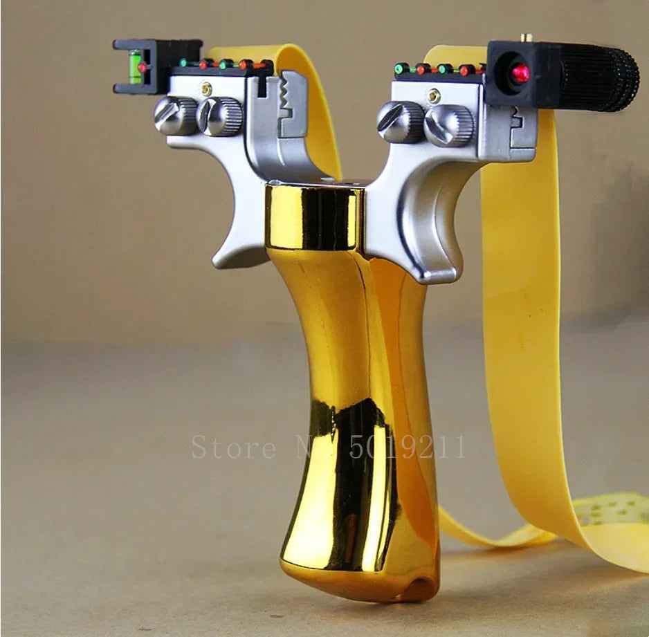 Powerful Laser Slingsshot Upgrade Outdoor Shooting Catapult Double Screw Quick Pressure Rubber Band Hunting Slingshot