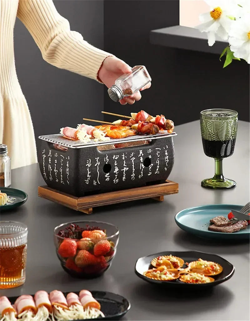 Japanese Barbecue Grill Mini Household Aluminium Alloy Charcoal Barbecue Stove Oven Accessories