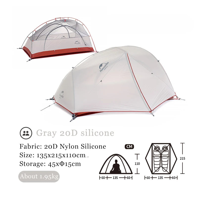 Naturehike New Star River Camping Tent Ultralight 2 Person Double Layer 20D Nylon Silicone Tent windproof Lightweight Tents