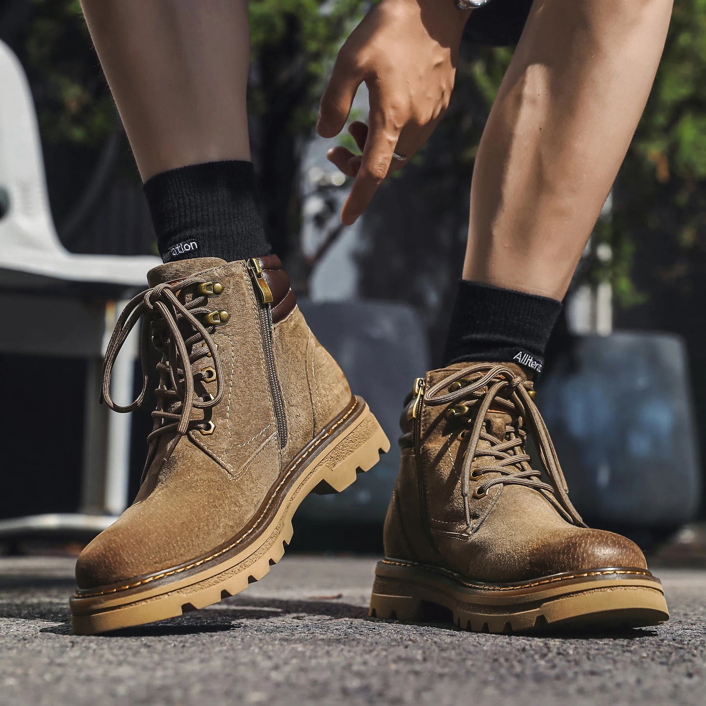 Business Casual British Ankle Boots Male Comfortable Walking Shoes New Leathe Mens Motorcycle Boots Autumn Winter High Top Shoes