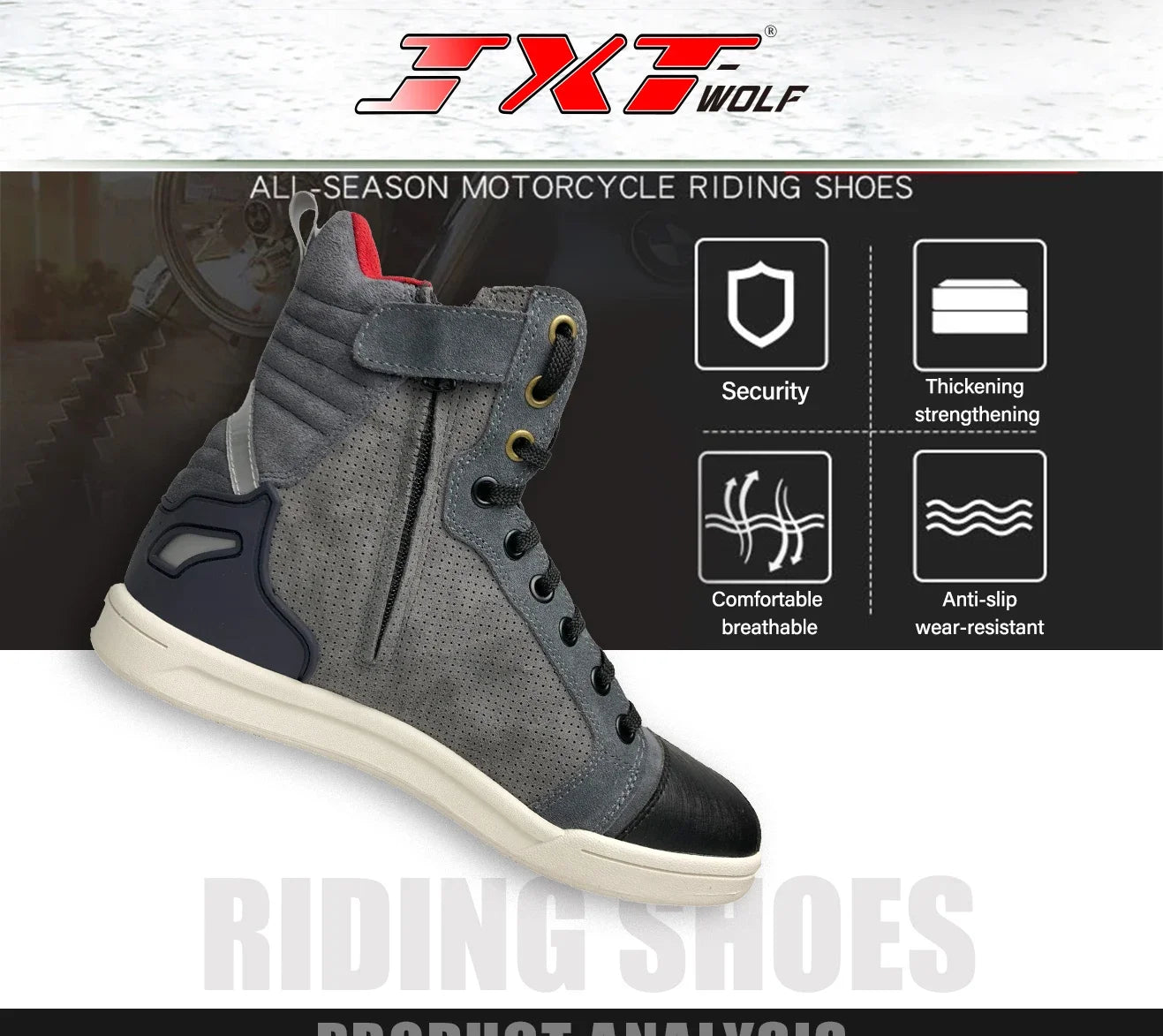 Men's Motorcycle Racing Shoes Breathable Anti-drop Off-road Rider Rally Shoes Racing Equipment