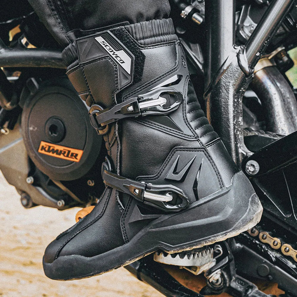 SCOYCO's New Upgraded Motorcycle Riding Boots Are Equipped With Rally Shoes Motorcycle Fall Resistant Racing Boots MT038WP-2