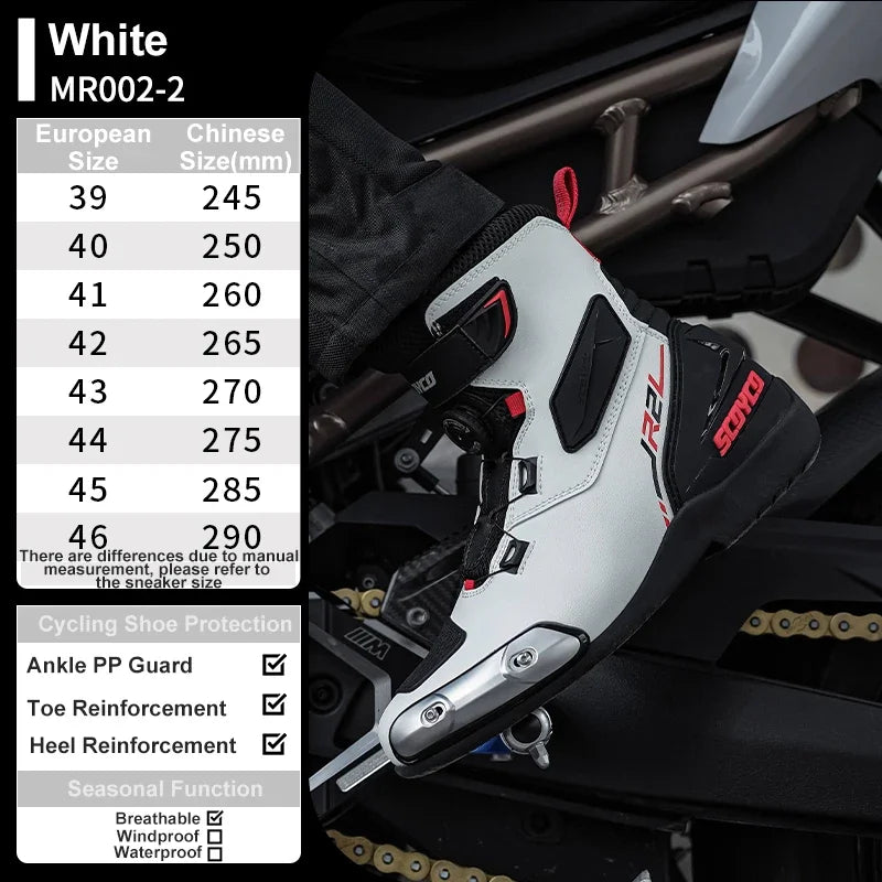 SCOYCO Motocross Boots Men Anti-fall Non-slip Motorcycle Protective Boots Breathable Wear-resistant Motorcyclist Shoes Equipment