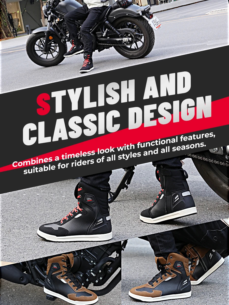 Motorcycle Summer Riding Shoes Men Riding Casual Short Boots  Anti-collision Reflective Protection Durable Equipments Moto Gear