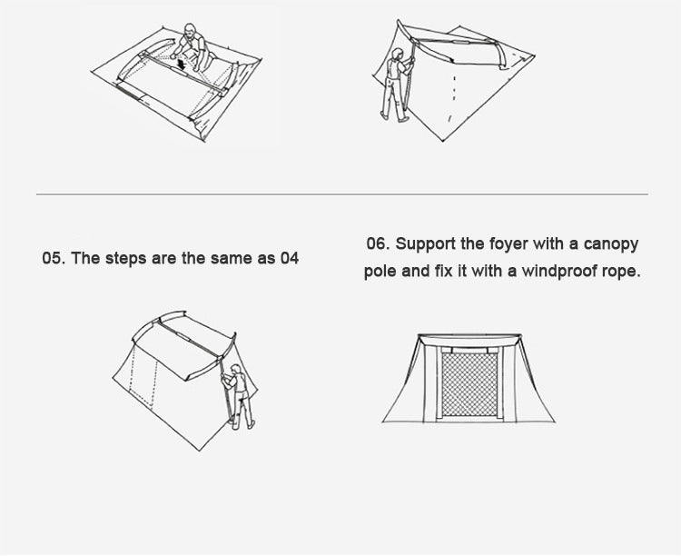 Cotton Picnic Tent for 4 Person, Outdoor Camping, TC, One Bedroom, Luxury, Foldable, Custom Tent, Oxford, Spring