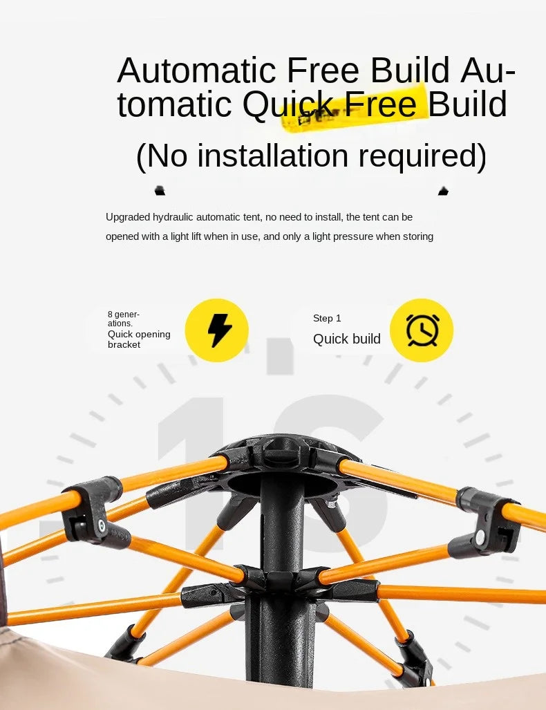 2 3 4 Person Outdoor Camping Family Automatic Waterproof Quick Opening Tent Mosquito Proof Party Portable Beach Hiking Cycling