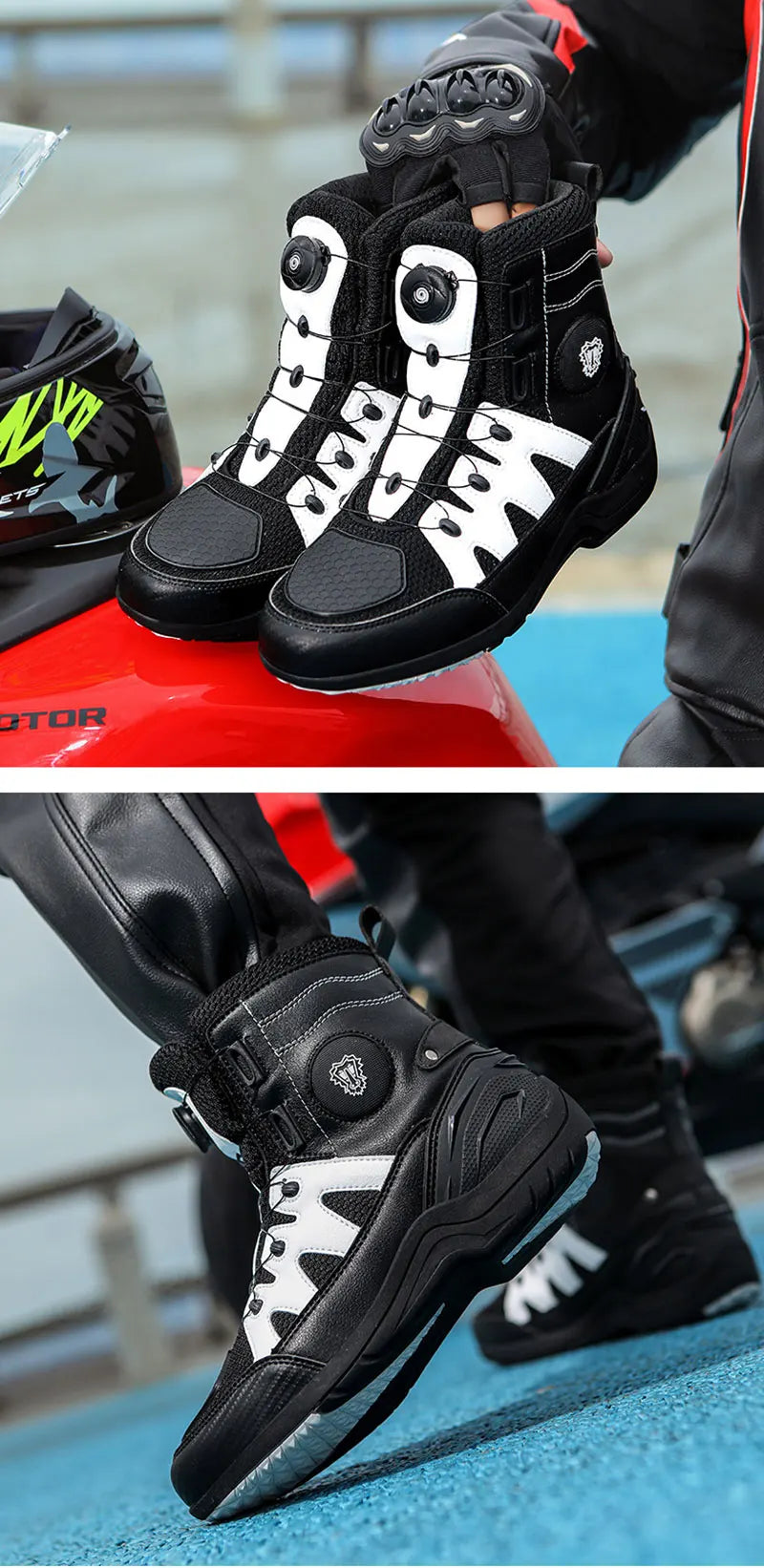 Men Motorcycle Boots New Waterproof Motorbike Riding Shoes Microfiber Breathable Men's Motorcycle Shoes Motos Bike Sport Boot