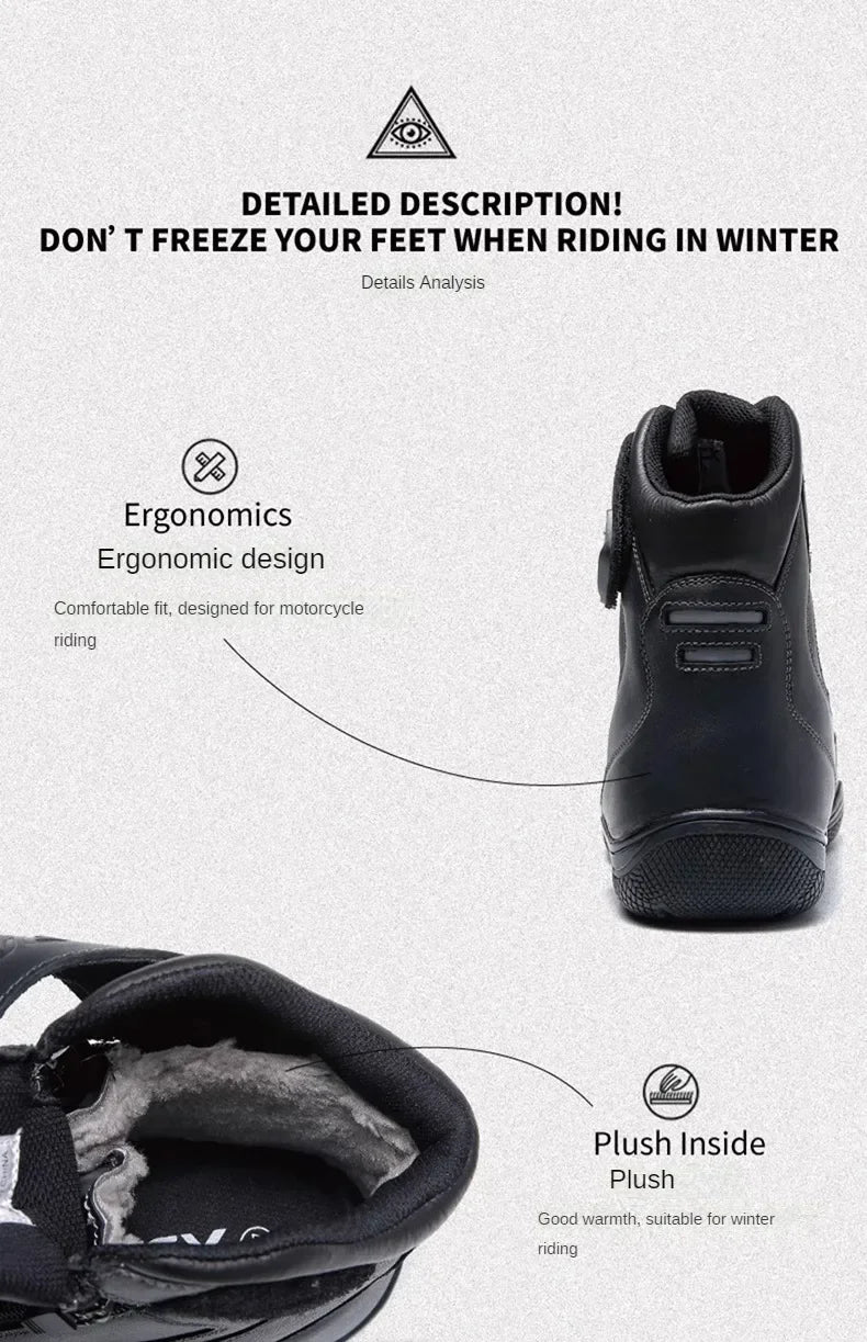 Motorcycle Riding Boots Men's Anti-slip Wear-resistant Locomotive Cycling Shoes Comfort Waterproof Anti-drop Four Seasons