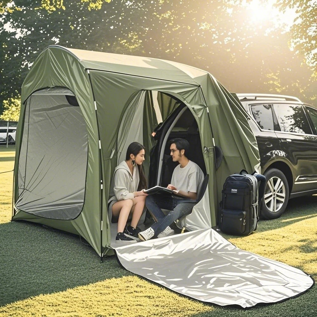 Easy Setup SUV Car Camping Tent - 4-Season Waterproof Tailgate Tent with Floor, 2-4 Person Large Space for Outdoor Adventures