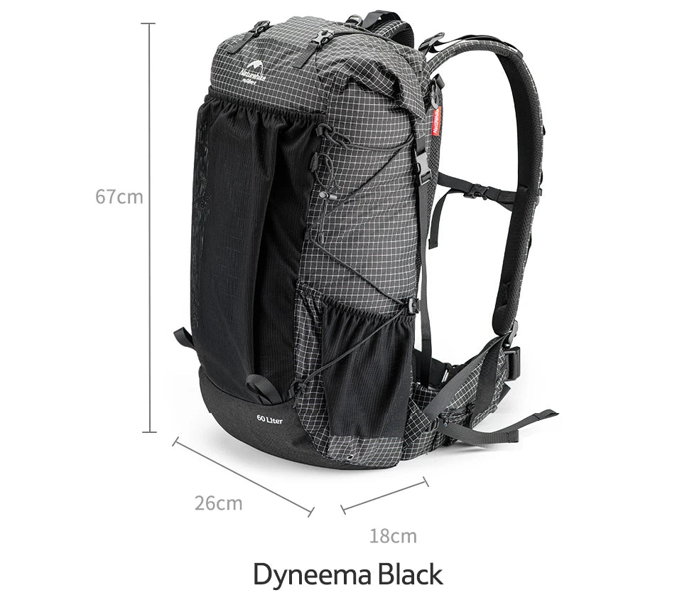 Naturehike Climbing Backpack 60+5L Camping Backpack Travel Bag Large Capacity Military Mountaineering Backpack With Rain Cover