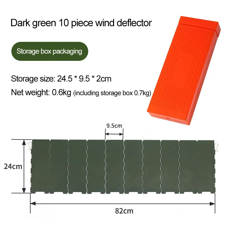10 Plates Foldable Gas Stove Windshield Outdoor Camping Picnic Cooking Burner Windproof Screen Camping Outdoor Stove Wind Shield