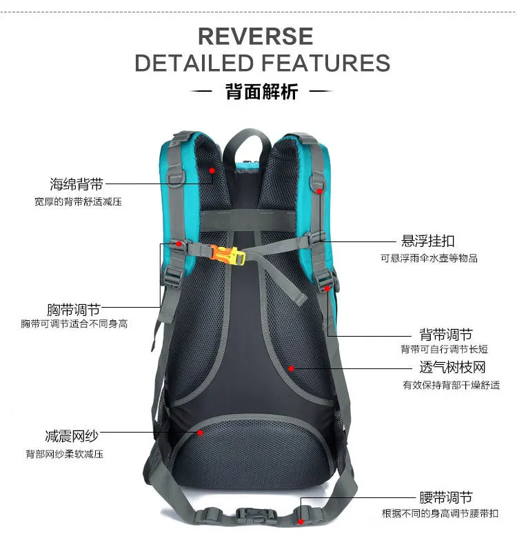 50l/60l-Large Capacity Mountaineering Bag,Large Load-Bearing Hiking Multi-Functional Outdoor Sports Tear Resistance Backpack