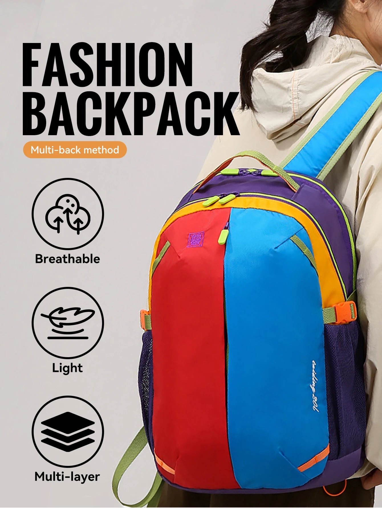 WRELS Outdoor Backpack Lightweight Breathable Schoolbag Waterproof Multi-role Backpack Large Capacity Outdoor Climb Hiking Bag