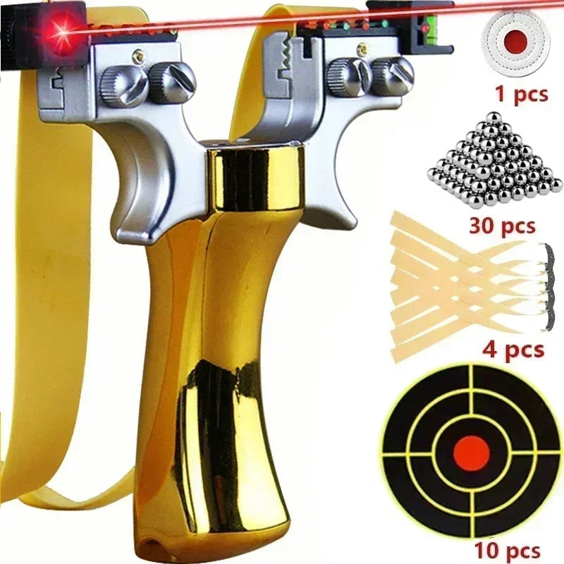 Professional Hunting Slingshot Tirachinas With Level High Precision Instrument For Outdoor Catapult Balls Laser Aiming Shooting