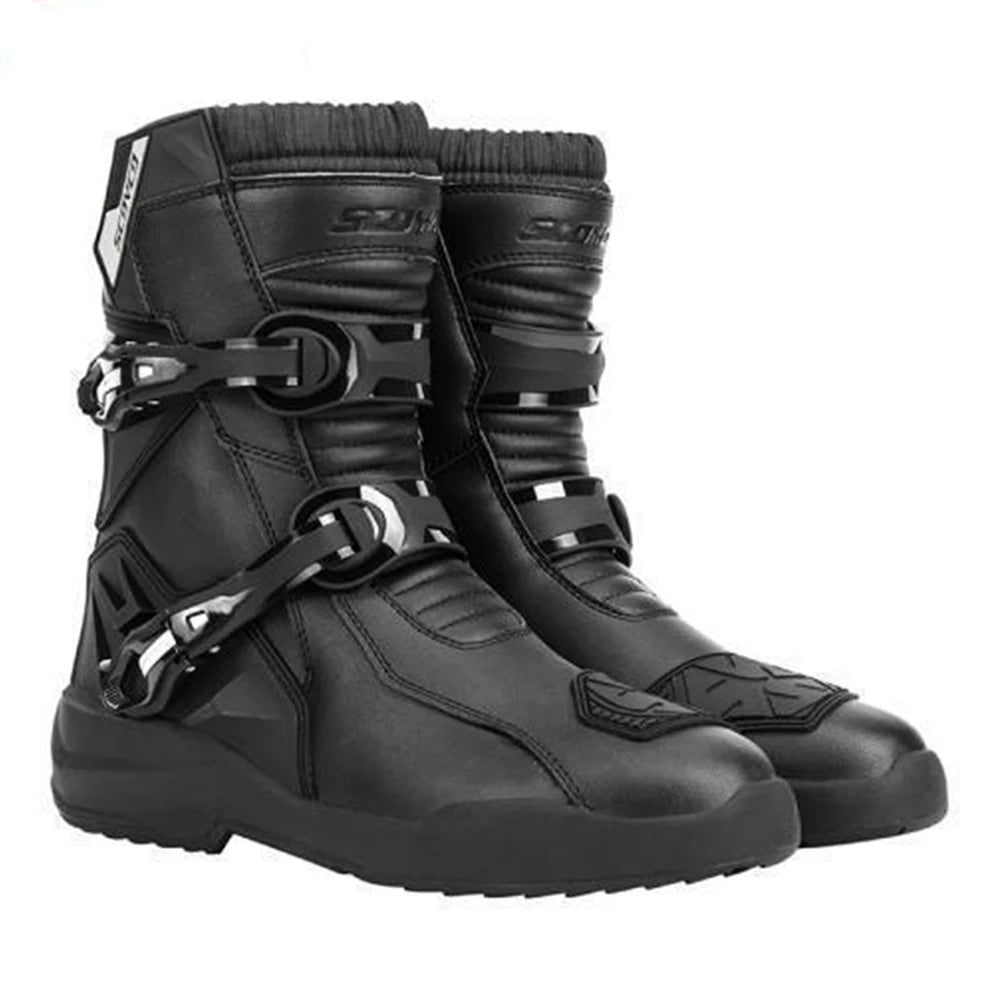 Waterproof Biker Studded Boot Anti-slip Motorcycle Boots Wear-resistant Motorcycle Protection Equipment Anti-fall Motocross Boot