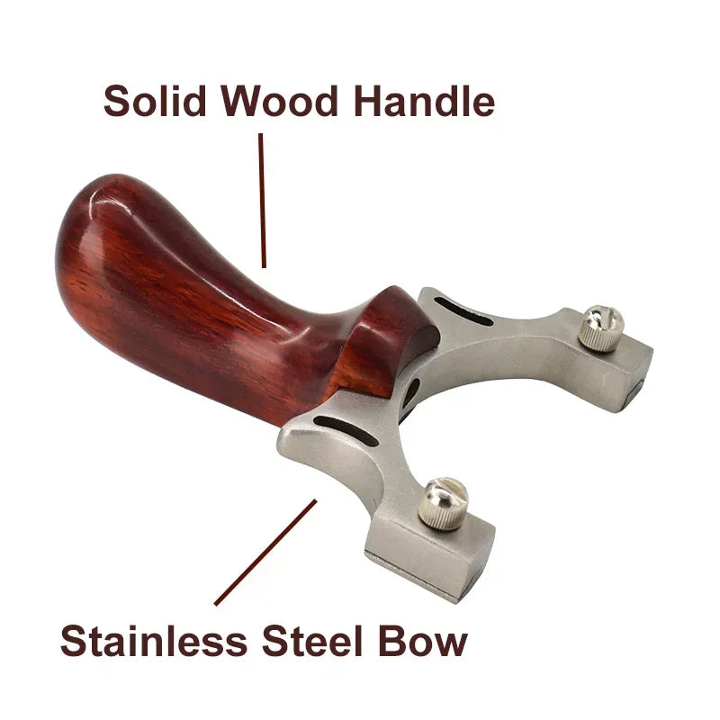 Stainless Steel Solid Wood TTF Professional Slingshot Portable Outdoor Hunting Shooting Tool High Quality Slingshot
