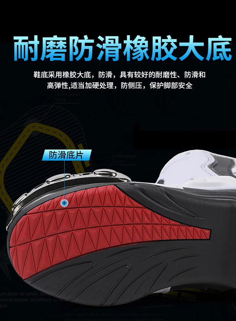 36-47 Leather Motorcycle Boots Men Anti-slip Motorcyclist Shoes Adventure Touring Motocross Bike Boots Motorcycle Accessories