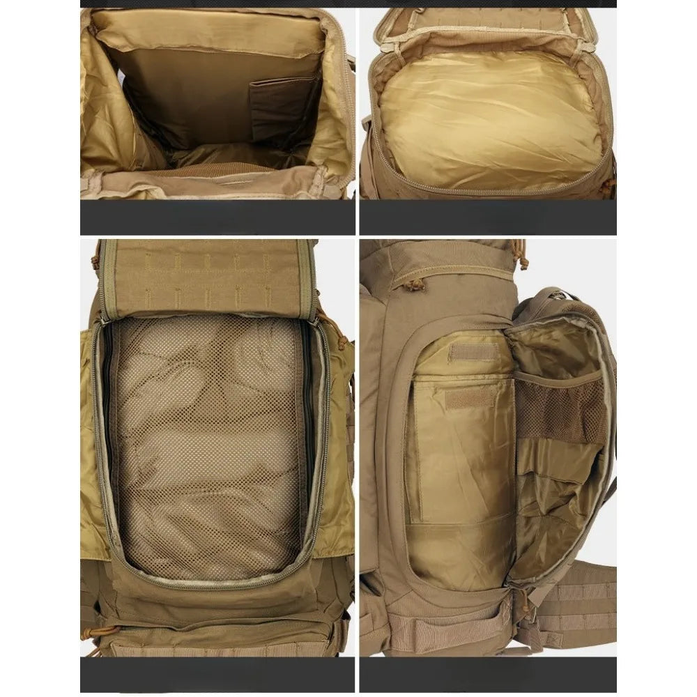 90L Large Tactical Backpack for Hiking Mountaineering Camping Travel Outdoor Sports with Rain Cover Breathable Back System