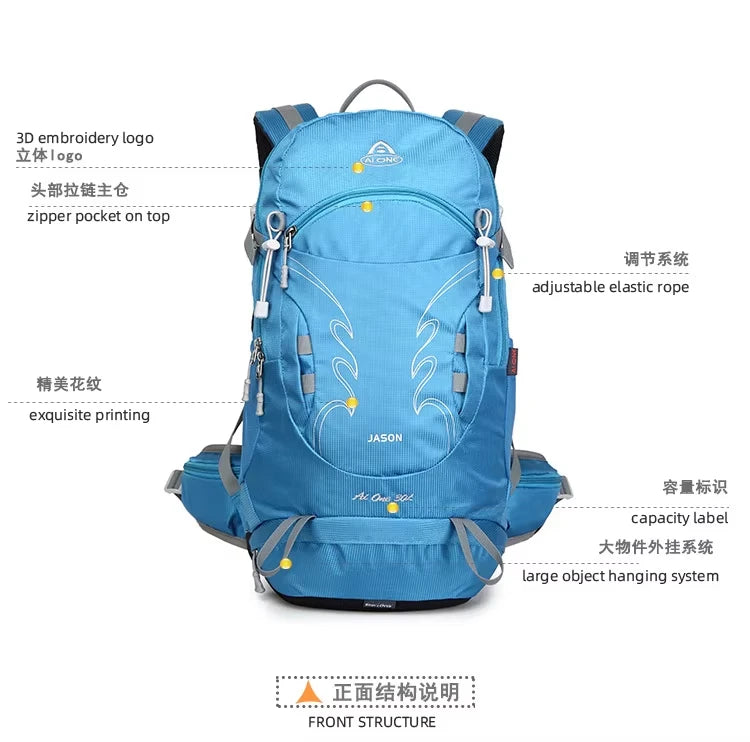 30L Outdoor Hiking Backpack for Men Sports Climbing Bag Mochila Camping Mountaineering Bag Travel Trekking Motorcycle Rucksack